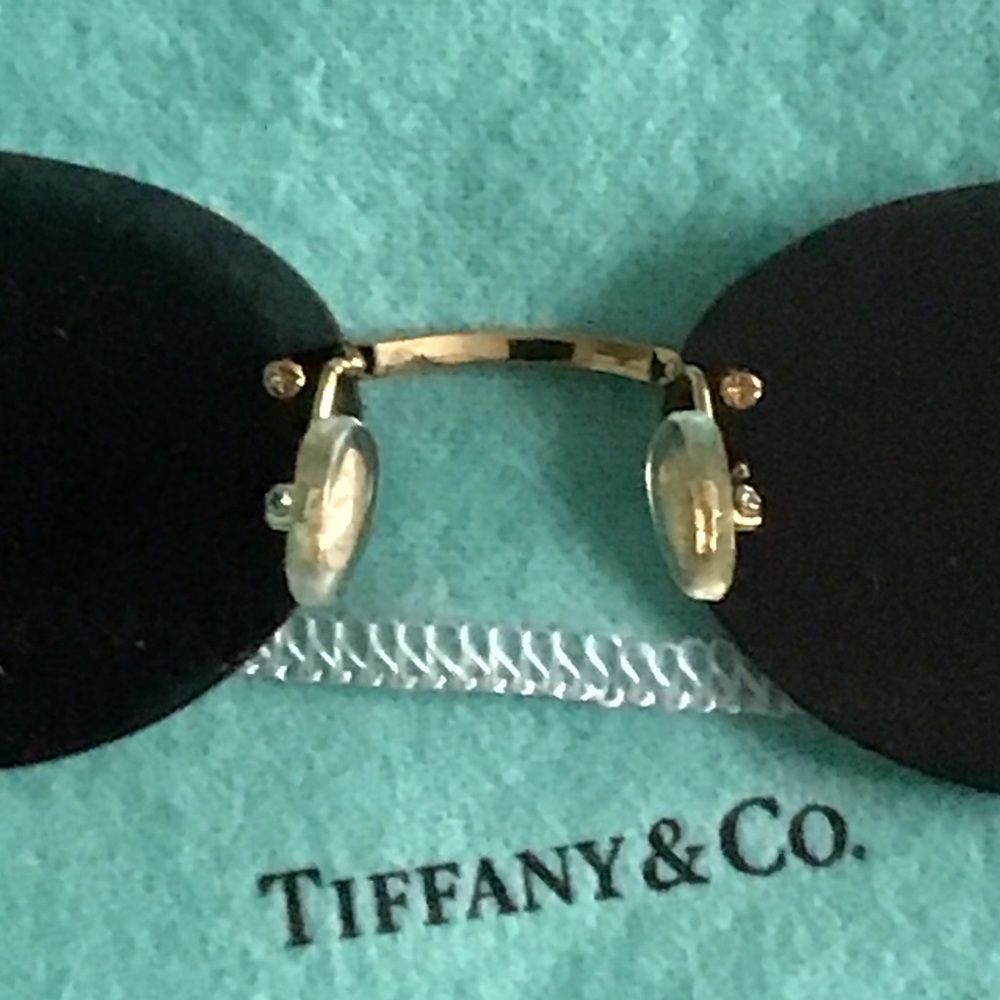 Tiffany & Co. Black Sunglasses with Gold Accents - Picture 8 of 9